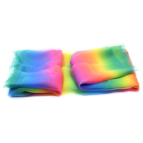 MoMaek Rainbow Organza Fabric 16 Feet by 54 inch Multicolored Voil...