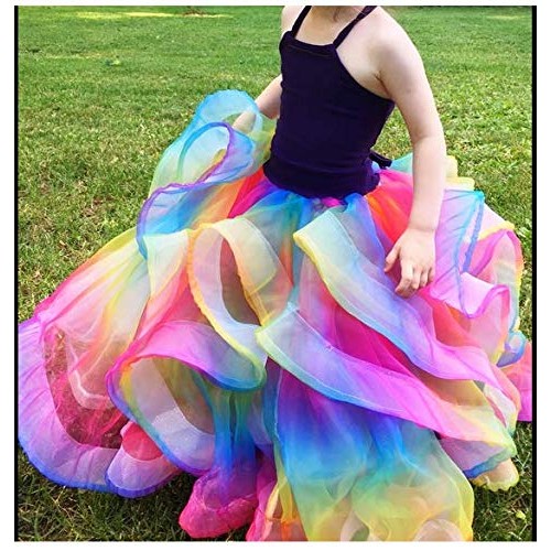 MoMaek Rainbow Organza Fabric 16 Feet by 54 inch Multicolored Voil...