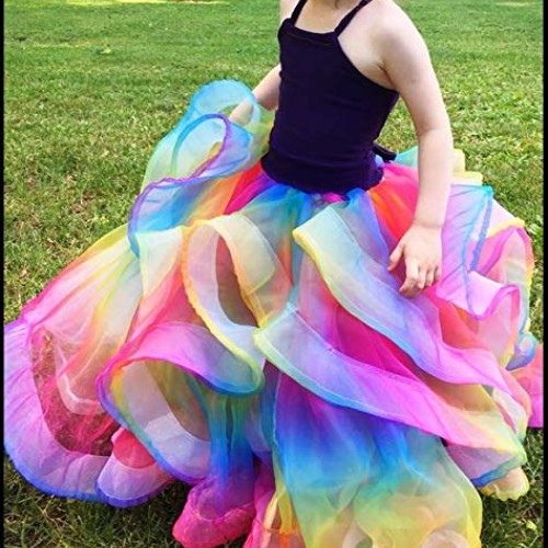 MoMaek Rainbow Organza Fabric 16 Feet by 54 inch Multicolored Voil...