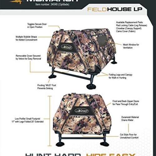 Momarsh, Field House LP Low Profile Hunting Dog Blind, Optifade Marsh