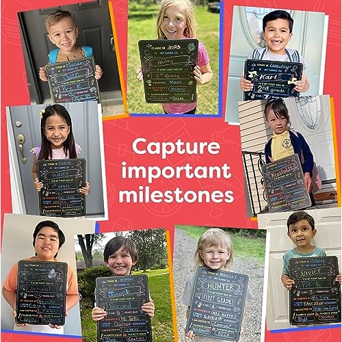 First Day of School Board Sign - 14” X 11” Double-Sided - My First...