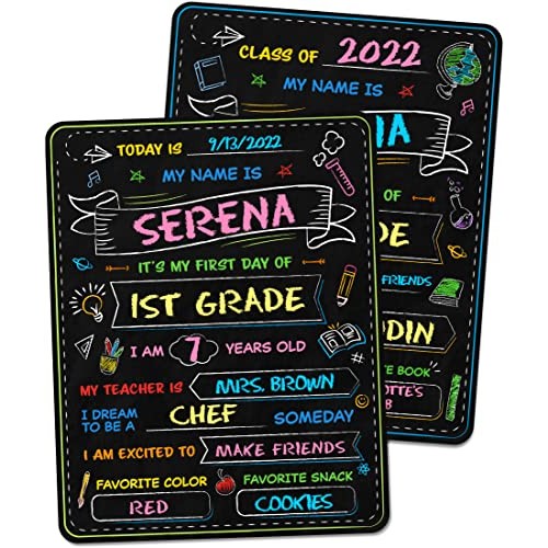 First Day of School Board Sign - 14” X 11” Double-Sided - My First...