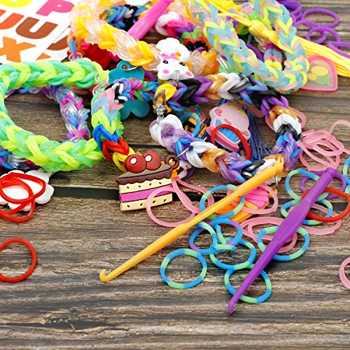 Momos Den 11910+ Rainbow Rubber Bands Refill Kit, 11000 Loom Band...