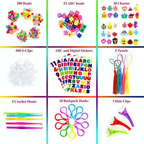 Momos Den 11910+ Rainbow Rubber Bands Refill Kit, 11000 Loom Band...