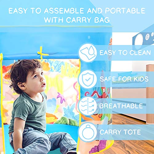 Moncoland Kids Play Tent Toys Children Under Sea World Pattern Lar...