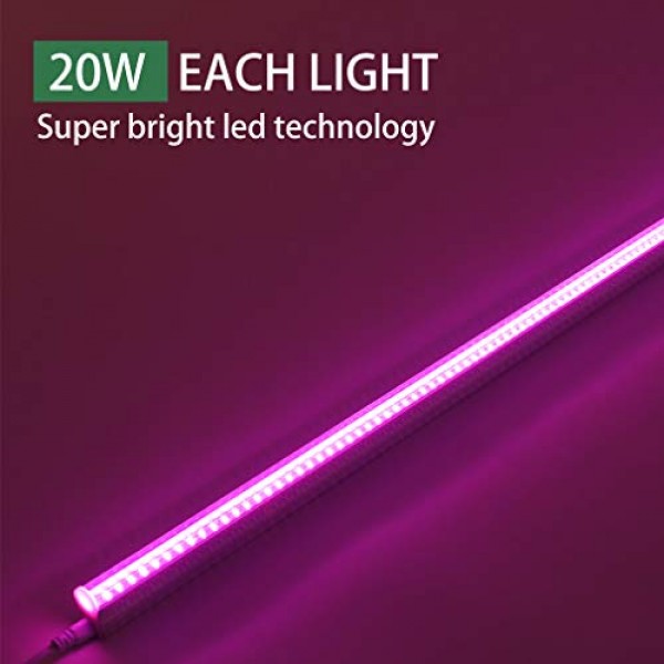 Monios-L T5 Grow Lights 4ft, LED Plant Grow Light, 120W 6 x 20W,...