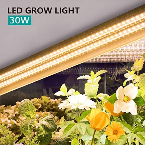 Monios-L T5 LED Grow Light, 2FT Full Spectrum Sunlight Replacement...
