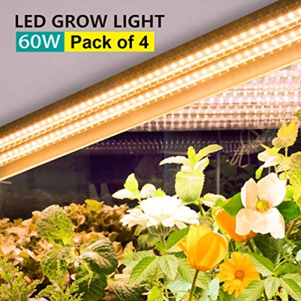 Monios-L T5 LED Grow Light, 4FT Full Spectrum Sunlight Replacement...