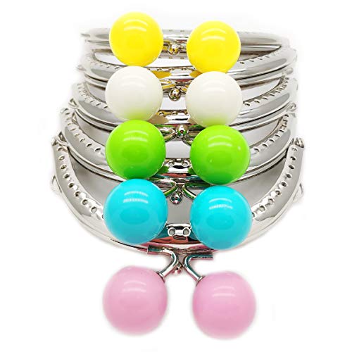 Monkey Rise 5pcs 4inch Kiss Clasp Round Bead Metal Frame for Purse...