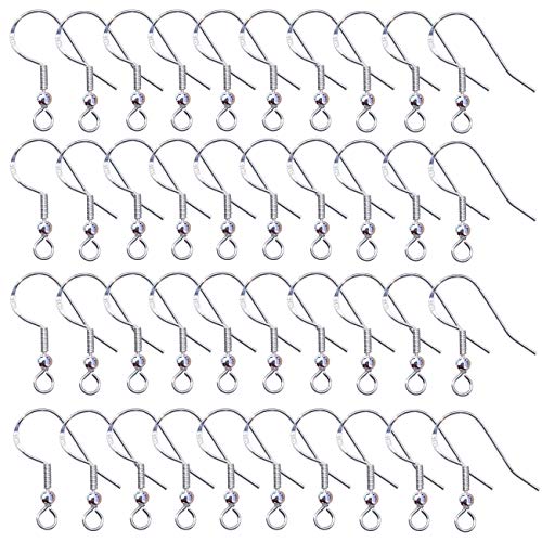 40pcs 925 Sterling Silver Earring Hooks French Wire Hooks Fish Hoo...