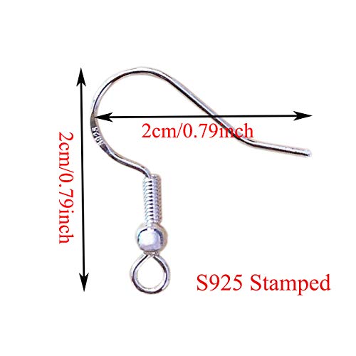925 Sterling Silver Earring Hooks French Wire Hooks Fish Hook Earr...