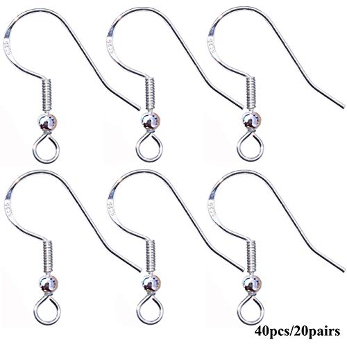 925 Sterling Silver Earring Hooks Hypoallergenic French Wire Hooks...