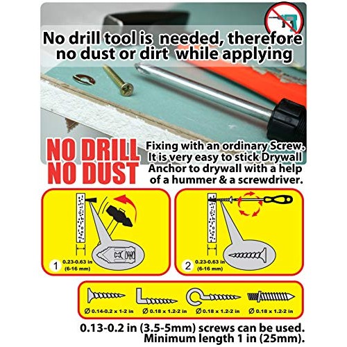 Monster FIX Best Quality Drywall Self-Drilling Anchors with Screws...