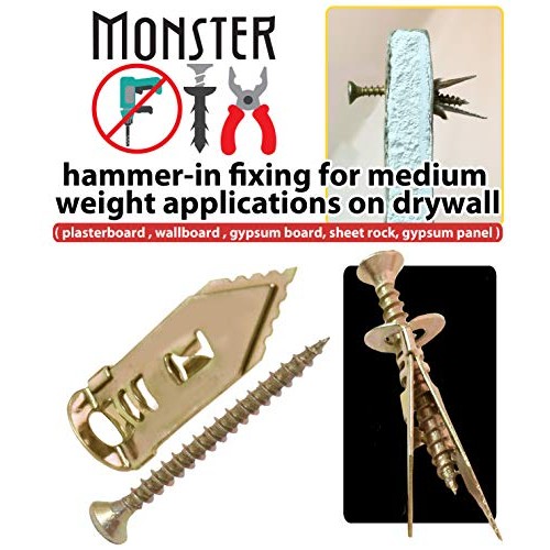 Monster FIX Best Quality Drywall Self-Drilling Anchors with Screws...