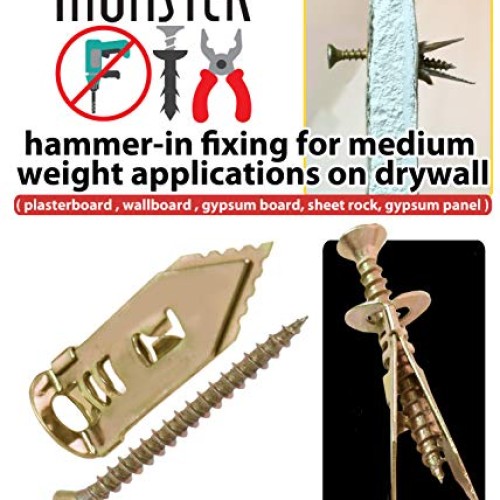 Monster FIX Best Quality Drywall Self-Drilling Anchors with Screws...