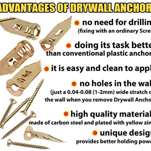 Monster FIX Best Quality Drywall Self-Drilling Anchors with Screws...