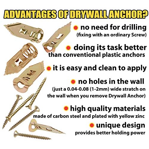 Monster FIX Best Quality Drywall Self-Drilling Anchors with Screws...