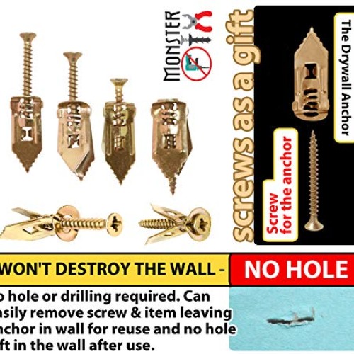 Monster FIX Best Quality Drywall Self-Drilling Anchors with Screws...
