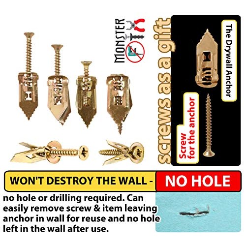 Monster FIX Best Quality Drywall Self-Drilling Anchors with Screws...