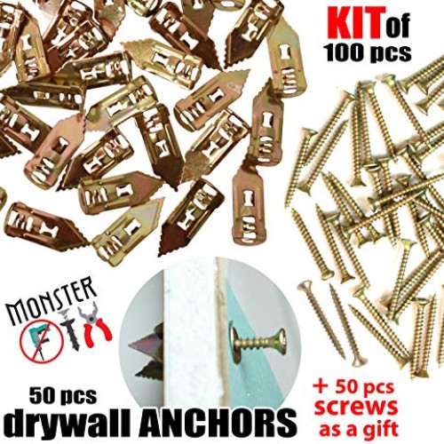 Monster FIX Best Quality Drywall Self-Drilling Anchors with Screws...