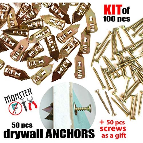 Monster FIX Best Quality Drywall Self-Drilling Anchors with Screws...