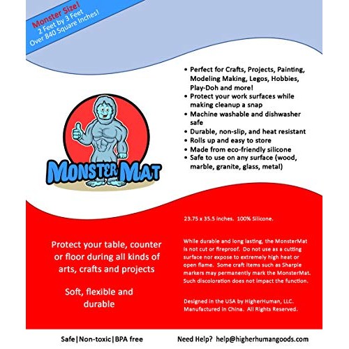 MonsterMat 36x24 Inch Extra Large Silicone Table Protector Craft M...