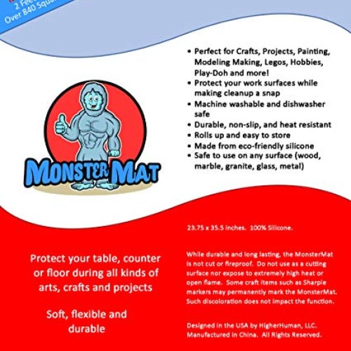 MonsterMat 36x24 Inch Extra Large Silicone Table Protector Craft M...