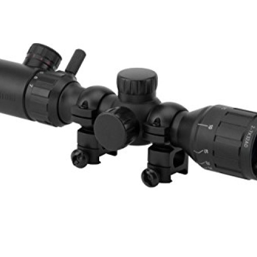 Monstrum 2-7x32 AO Rifle Scope with Illuminated Range Finder Retic...