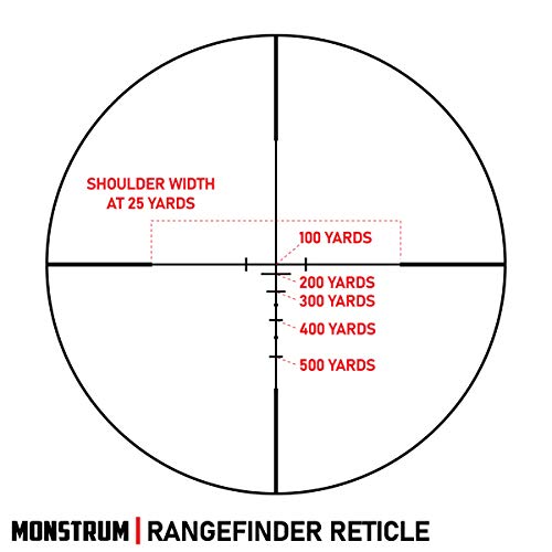 Monstrum 3-9x32 AO Rifle Scope with Illuminated Range Finder Retic...