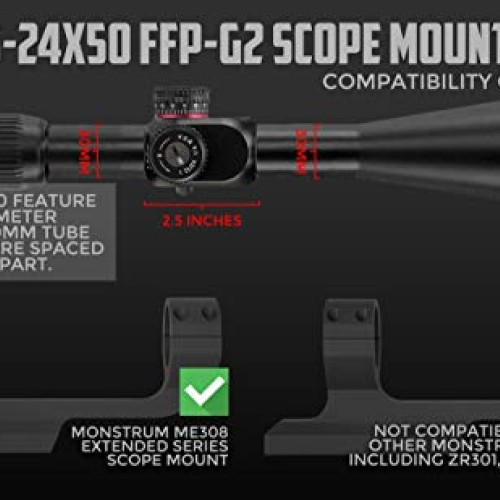 Monstrum G2 6-24x50 First Focal Plane FFP Rifle Scope with Illumin...