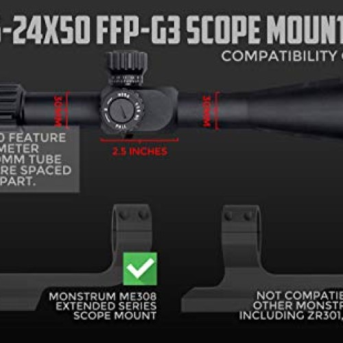 Monstrum G3 6-24x50 First Focal Plane FFP Rifle Scope with Illumin...