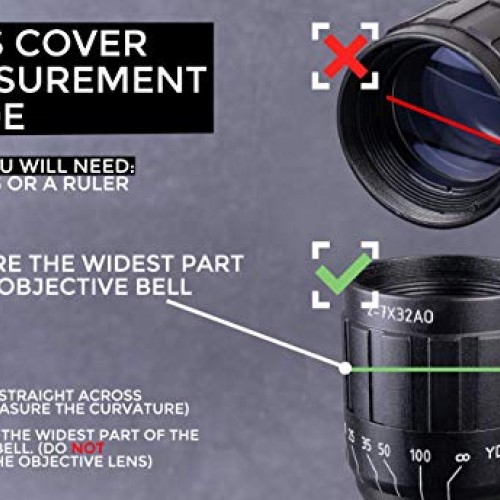Monstrum Rubberized Flip-Up Rifle Scope Lens Covers Eyepiece | 43...