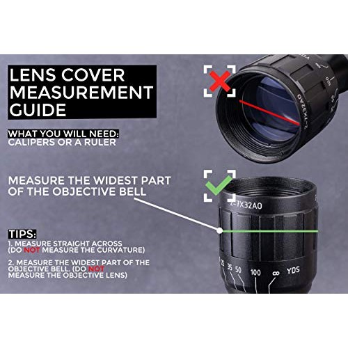 Monstrum Rubberized Flip-Up Rifle Scope Lens Covers Eyepiece | 43...