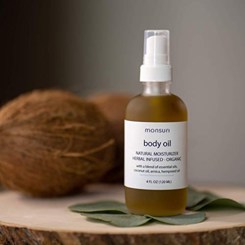 All Natural Body Oil Massage: 4oz Organic Body Oil for Dry Skin wi...