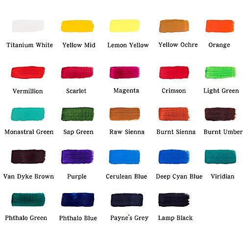 2 Pack 24 + 24 Mont Marte Acrylic Paint Set 24 Colours 36ml, Per...