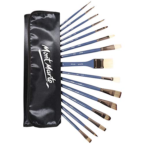 Mont Marte Premium Paint Brush Set 15 Piece, Includes 15 Different...