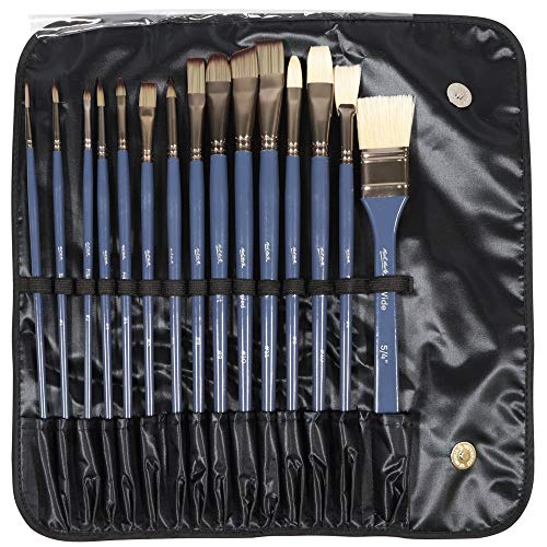 Mont Marte Premium Paint Brush Set 15 Piece, Includes 15 Different...