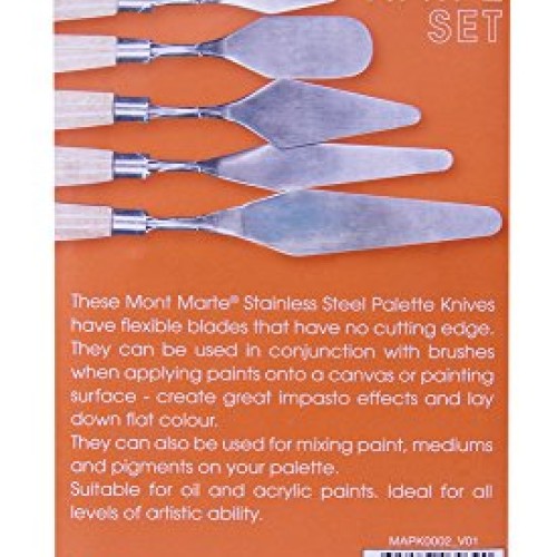 Mont Marte Studio Palette Knife Set, 5 Piece. Selection of Differe...