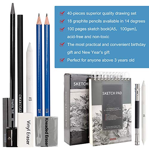 Drawing Pencils Sketch Art Set-40PCS Drawing and sketch set Includ...