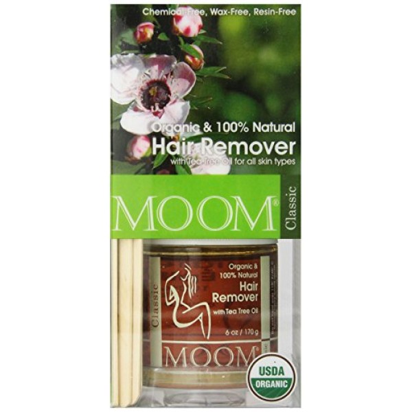 Moom Organic Hair Removal Kit, Tea Tree, 6-Ounce Package