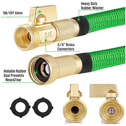 MoonLa 100ft Garden Hose, Expandable Water Hose with 3/4 Solid Br...
