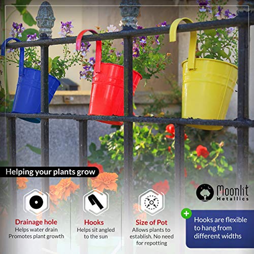Moonlit Metallics Hanging Flower Pots - 5 Pcs, Large 6, Colorful,...