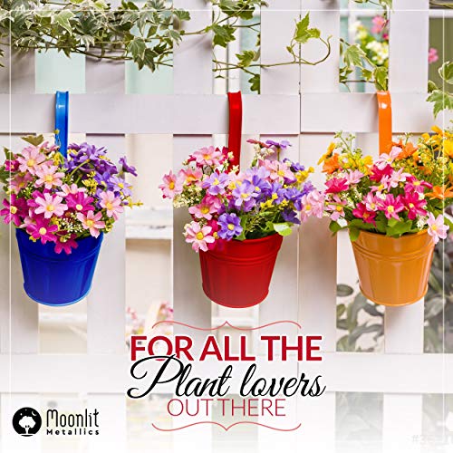 Moonlit Metallics Hanging Flower Pots - 5 Pcs, Large 6, Colorful,...