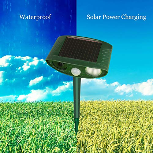 Cat Deer Mole Animal Repellent Outdoor for Plants,Ultrasonic Solar...