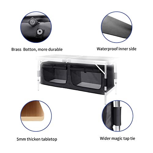 Moosinily 4 Feet Folding Table Aluminum Portable Camping Table Adj...