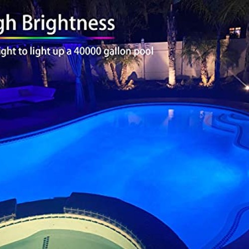 Mopzlink Pool Lights, 12V 40W RGB Color Changing Underwater LED Po...