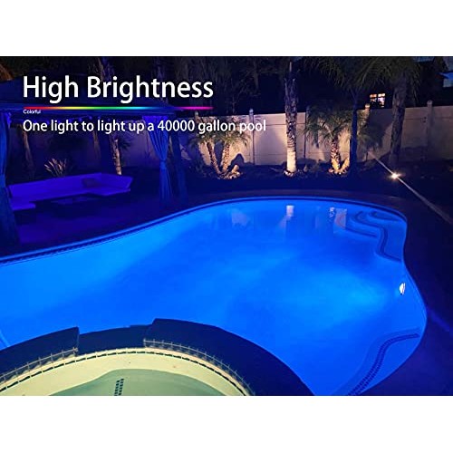 Mopzlink Pool Lights, 12V 40W RGB Color Changing Underwater LED Po...