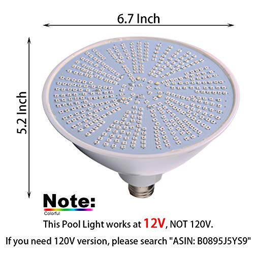 Mopzlink Pool Lights, 12V 40W RGB Color Changing Underwater LED Po...