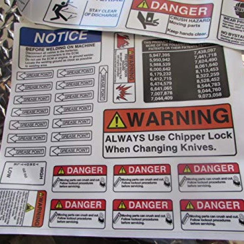 MORBARK Wood Chipper Safety Decal KIT