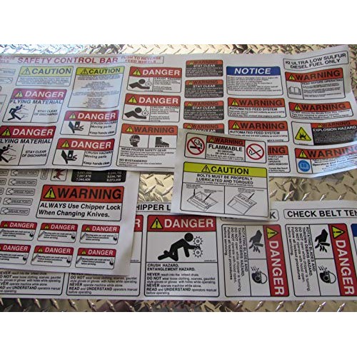 MORBARK Wood Chipper Safety Decal KIT